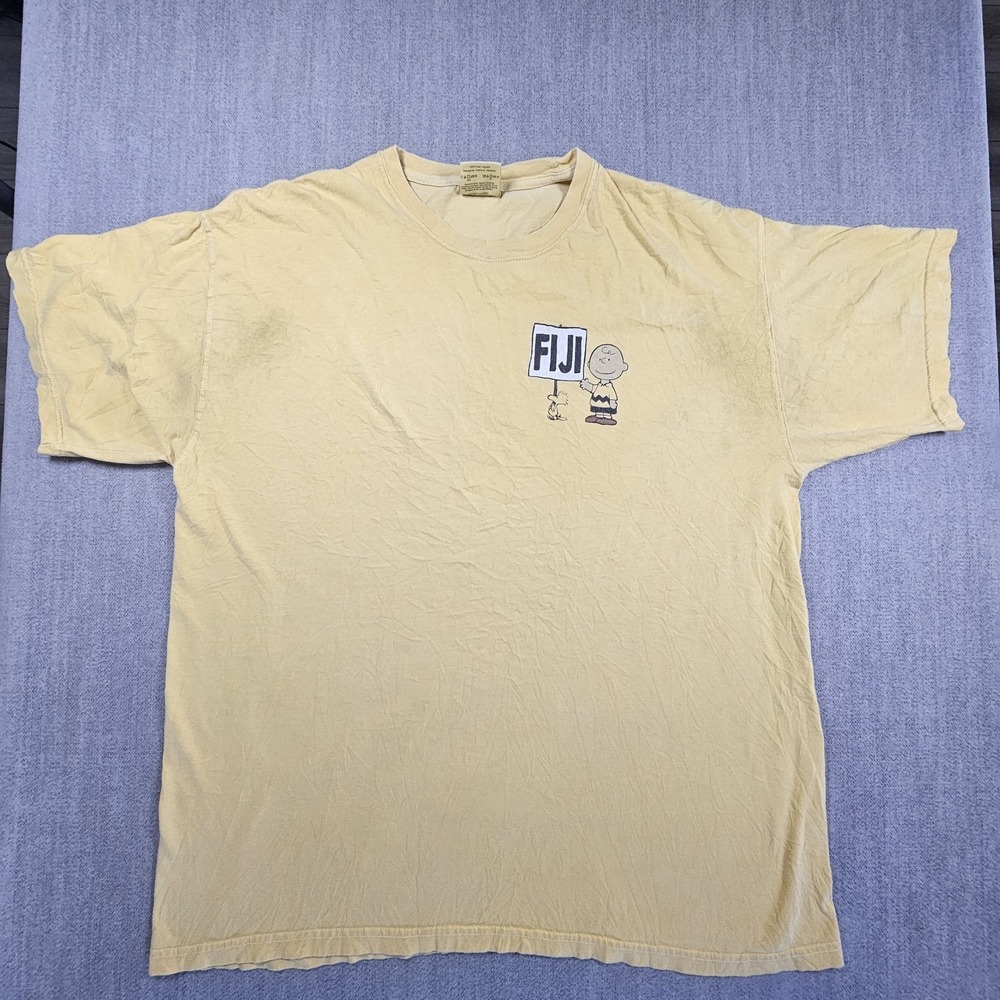 Confort Colors VTG Men's T-Shirt Yellow Snoopy Short Sleeve Sz XL - Picture 1 of 16